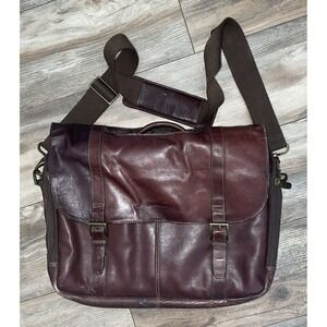 Samsonite‎ VTG Brown Soft Leather Laptop Briefcase Messenger Bag Style 923671